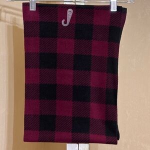 Buffalo Plaid Black and Eggplant Women's Fleece Infinity Scarf